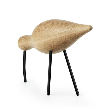 Décoration Oiseau Shorebird L chêne naturel & noir / L 22 x H 14 cm - Normann Copenhagen