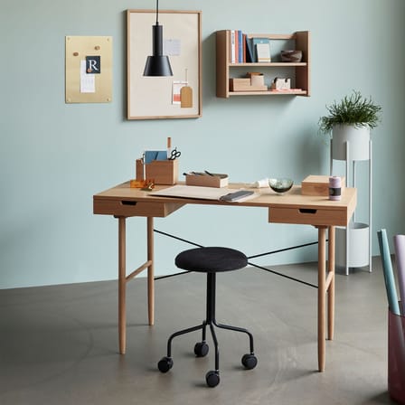 Etagère murale Nomad Double bois naturel / L 60 x H 44 cm - HÜBSCH