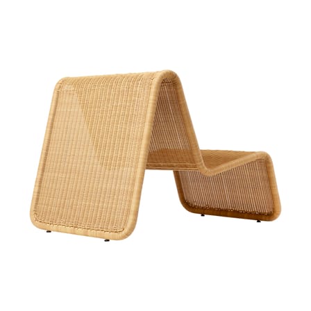 Fauteuil bas P3 OUTDOOR / Rotin synthétique tressé main - Réédition 1964 - Gubi