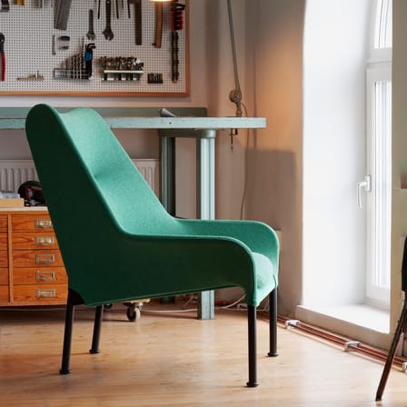 Fauteuil lounge O2 tissu vert - Hay