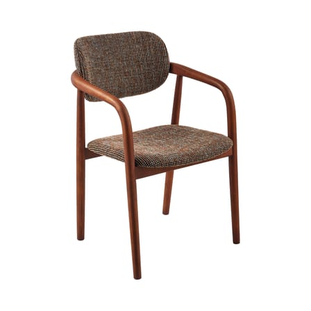 Fauteuil rembourré Henry tissu marron - POLSPOTTEN