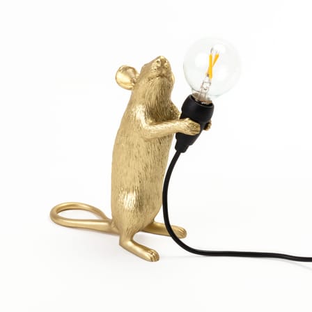 Lampe de table Mouse Standing #1 / Souris debout plastique or - Seletti