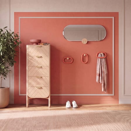 Patère Fernand bois orange Verticale - Hartô