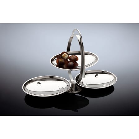 Plateau Anna gong métal / Pliable - L 44 cm - 3 étages - Alessi