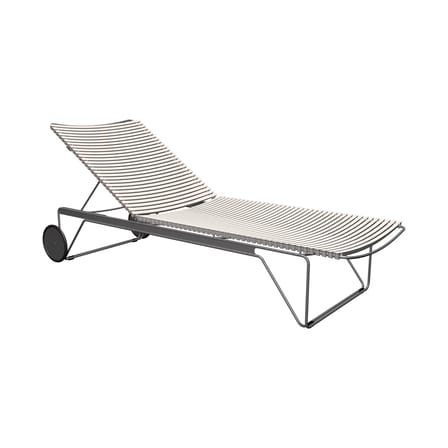Click Reclining deckchair on wheels plastic material white - Houe