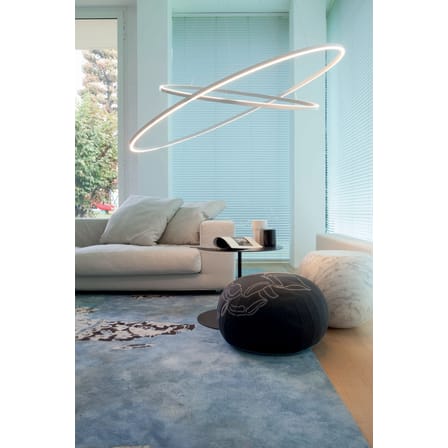 Suspension Ellisse Double LED métal blanc / Ø 135 cm - Nemo
