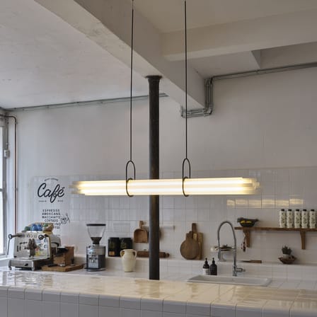 Suspension NL12 verre blanc / L 130 cm - DCW éditions