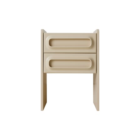 Table de chevet Space bois beige / 2 tiroirs - HK LIVING