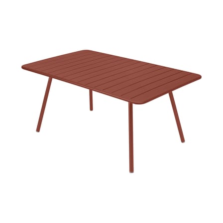 Table rectangulaire Luxembourg métal rouge / 165 x 100 cm - 6 à 8 personnes - Fermob