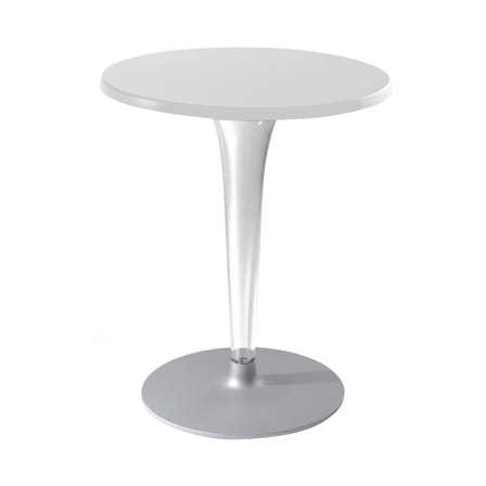 Table ronde Top Top - Contract outdoor / Philippe Starck, 2007 plastique blanc / Ø 70 cm - Kartell