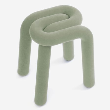 Tabouret rembourré Bold tissu vert - Moustache