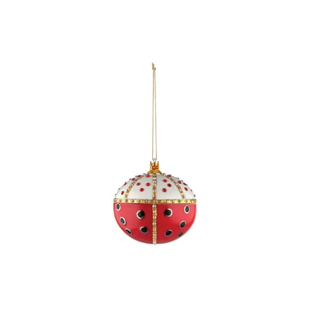 Boule de Noël Fleurs de Jorì céramique rouge / Re Coccinello - peint main / Seconde vie - Alessi
