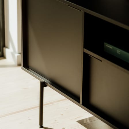 Buffet Bau bois noir / L 180 x H 79 cm - NOO.MA