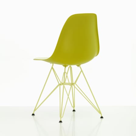 Chaise RE DSR Colours - Eames Plastic Side Chair plastique jaune / (1950) - Pieds colorés / Recyclé - Vitra