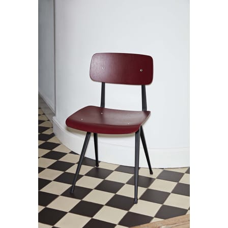 Chaise Result bois rouge / Réédition 1958 - Hay