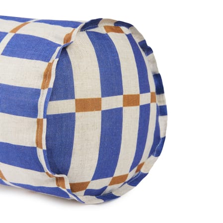 Coussin Cliff Cylinder tissu bleu / Ø 18 x L 70 cm - NOBODINOZ