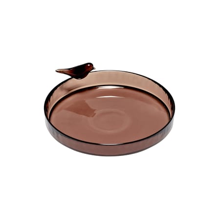 Piano/vassoio Perch vetro marrone / Small - Ø 26 cm - Serax