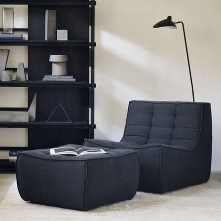 Pouf N701 tissu bleu / 70 x 70 cm - Ethnicraft