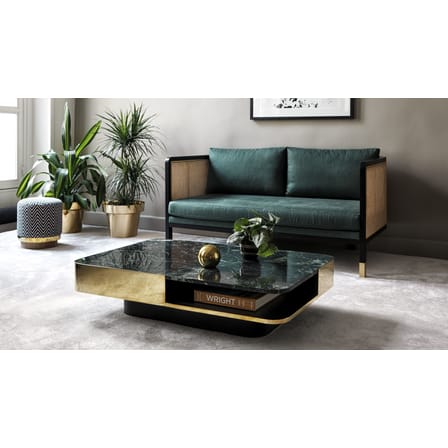 Table basse Lounge marbre vert or métal / Marbre - 120 x 80 cm - RED Edition