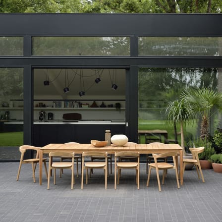 Table rectangulaire Bok OUTDOOR bois naturel / 300 x 110 cm - 12 personnes - Ethnicraft