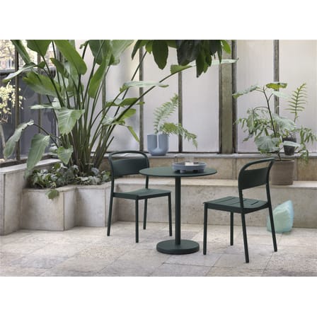 Table ronde Linear Café métal noir / Ø 70 cm - Muuto