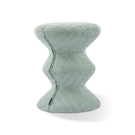 Tabouret rembourré Zig Zag Soft tissu vert - Pols Potten