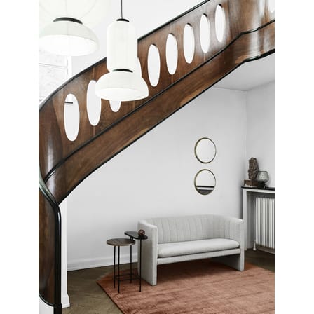 Canapé droit Loafer SC25 tissu blanc beige / L 150 cm - Tissu bouclé - &tradition