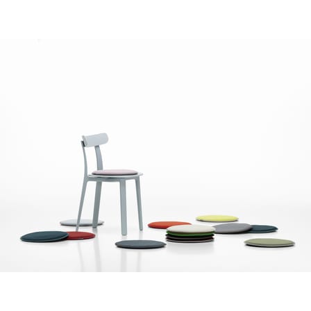 Cuscino per seduta Seat Dots tessuto bianco beige / Ø 38 cm - Reversibile - Vitra