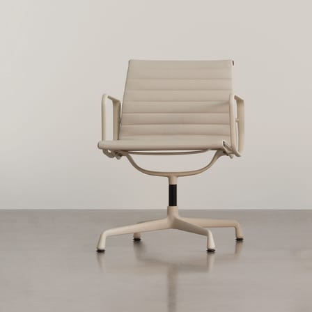 Fauteuil pivotant Aluminium Chair EA108 cuir beige / Eames (1958) - Vitra