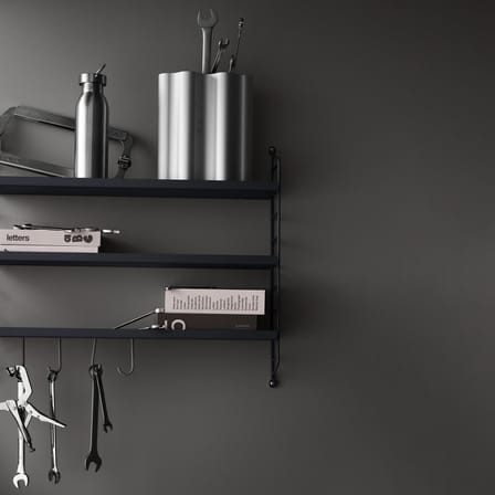 Etagère String® Pocket / Métal perforé - L 60 x H 50 cm - String Furniture