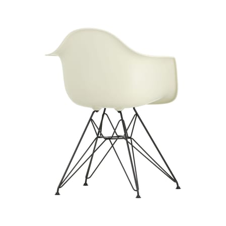 Fauteuil RE DAR - Eames Plastic Armchair plastique gris / (1950) - Pieds noirs / Recyclé - Vitra