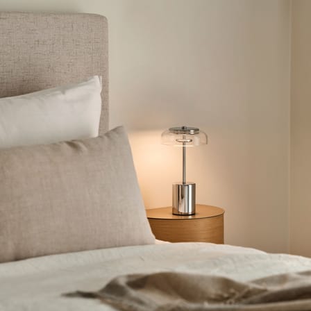 Kabellose, wiederaufladbare Außenlampe Blossi LED plastikmaterial silber / H 26 cm - NUURA