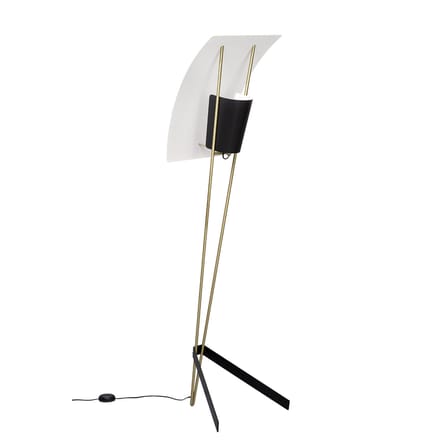 Lampadaire G30 métal blanc noir or / Réédition 1958, Pierre Guariche - SAMMODE STUDIO