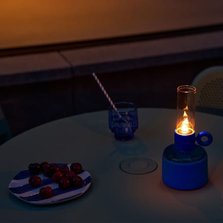 Lampe à huile Flamtastique XS plastique bleu / H 22,5 cm - Indoor - Fatboy