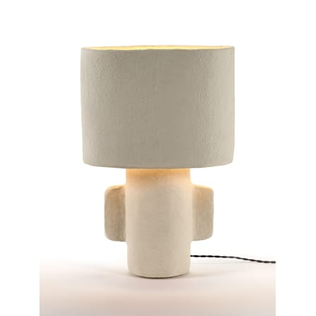 Lampe de table Earth papier blanc / Papier mâché recyclé - 36 x 23 x H 54 cm - Serax
