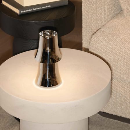 Lampe sans fil rechargeable Halesia LED métal argent - Alessi