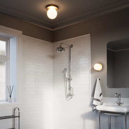 Liila 1 Medium Bathroom wall light glass white / Ceiling light - Ø 14 cm - NUURA
