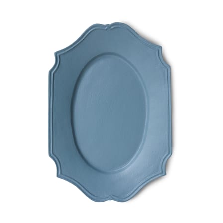 Plat de service New classics métal bleu / 35.5 cm x24.5 cm - HK LIVING