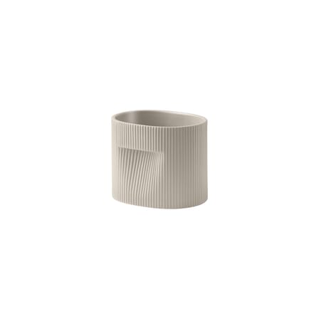 Pot de fleurs Ridge céramique beige / L 18,5 x P 14,5 x H 15,2 cm - Muuto