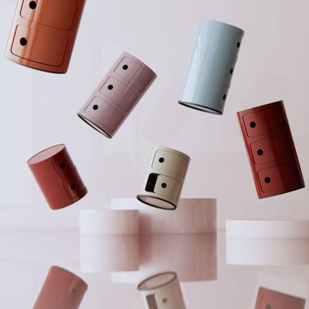Rangement Componibili plastique gris / 2 tiroirs - H 40 cm - Anna Castelli Ferrieri, 1968 - Kartell