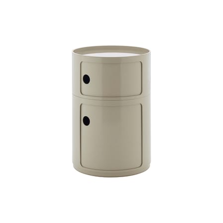 Rangement Componibili New Big plastique gris / 2 tiroirs - Ø 42 x H 61,5 cm - Kartell