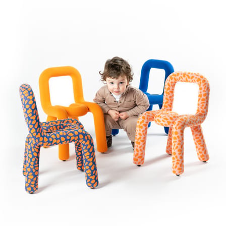Sedia per bambino Mini Bold tessuto arancione / Imbottita - Moustache