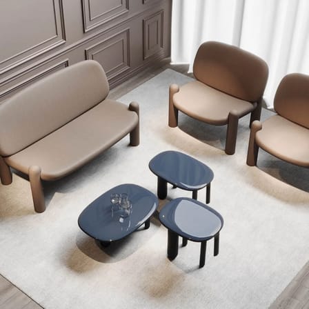 Table d'appoint Tottori bois bleu / 4 pieds - 54 x 44 x H 50 cm - Driade
