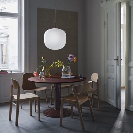 Table ronde Midst rouge / Ø 120 cm - Linoleum - Muuto