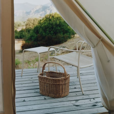 Tabouret Patio Lames métal vert / Lattes - Tolix