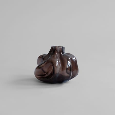 Vase Wabi Mini verre marron / Ø 19 x H 16 cm - 101 COPENHAGEN