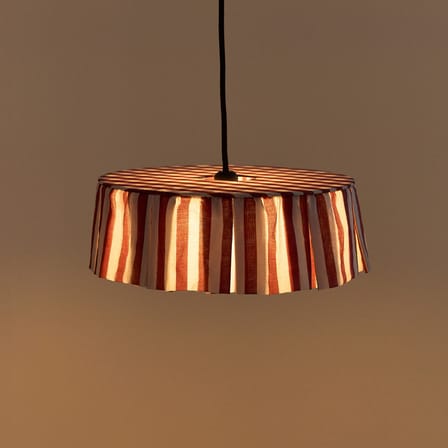 Abat-jour Vibes tissu marron / Ø 40 x H 12 cm - Voile de coton - NOBODINOZ