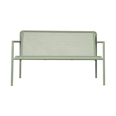 Banc avec dossier Dapple Lounge métal vert / L 131 cm - 2 places - Ferm Living