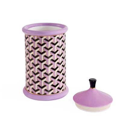 Boîte Versailles céramique violet / Ø 11 x H 20 cm - Jonathan Adler