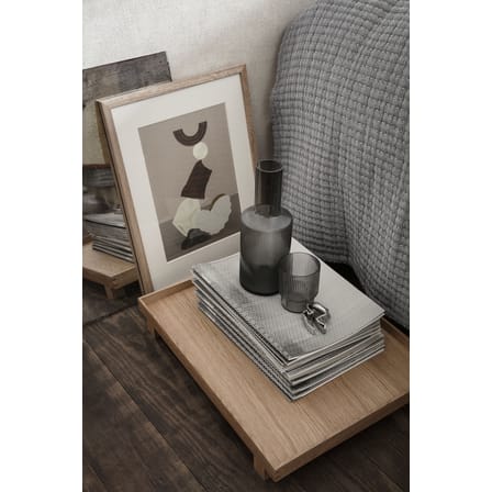Carafe Ripple verre gris transparent / 1L - Verre strié - Ferm Living